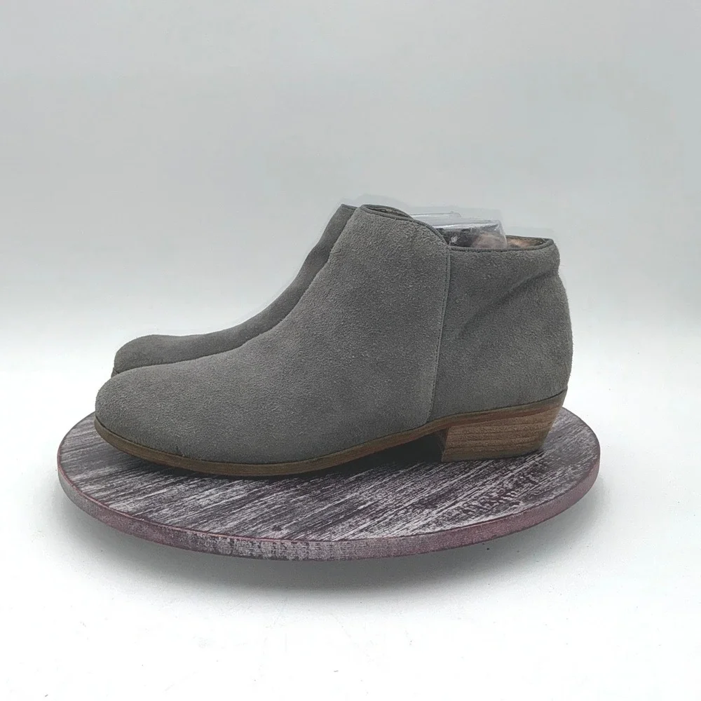 Softwalk Boots Womens 9 N‎ Rocklin Suede Leather Zip Comfort Ankle Shoes Gray